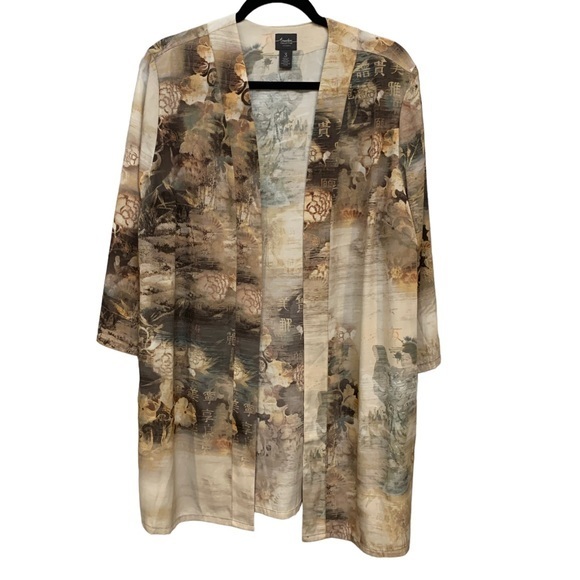 Chicos Travelers Collection Jacket Kimono Open‎ Front Size 3 - Picture 3 of 10